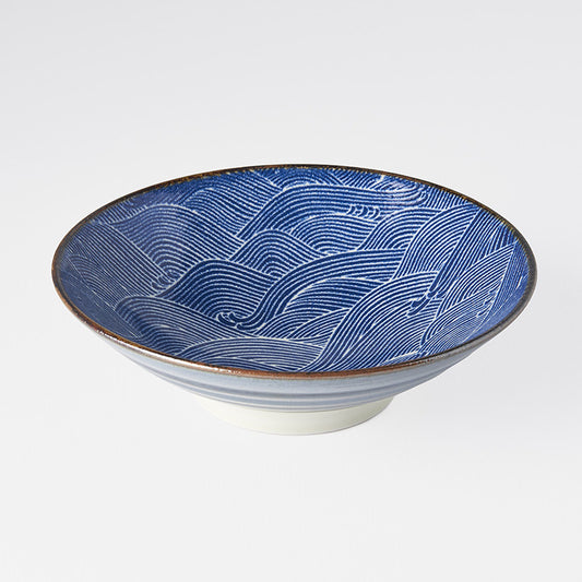 Ramen Bowl 24.5 cm, 900 ml / Blue Wave Pattern