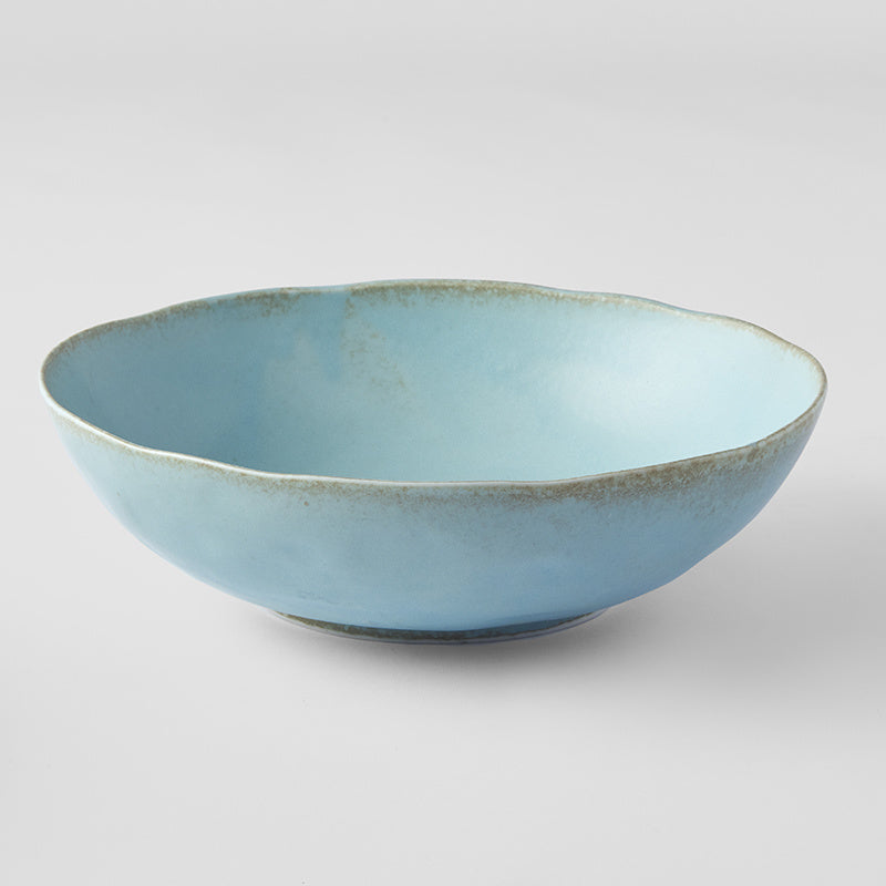 Large Oval Bowl, 20 cm, 600 ml, Soda Blue Glaze