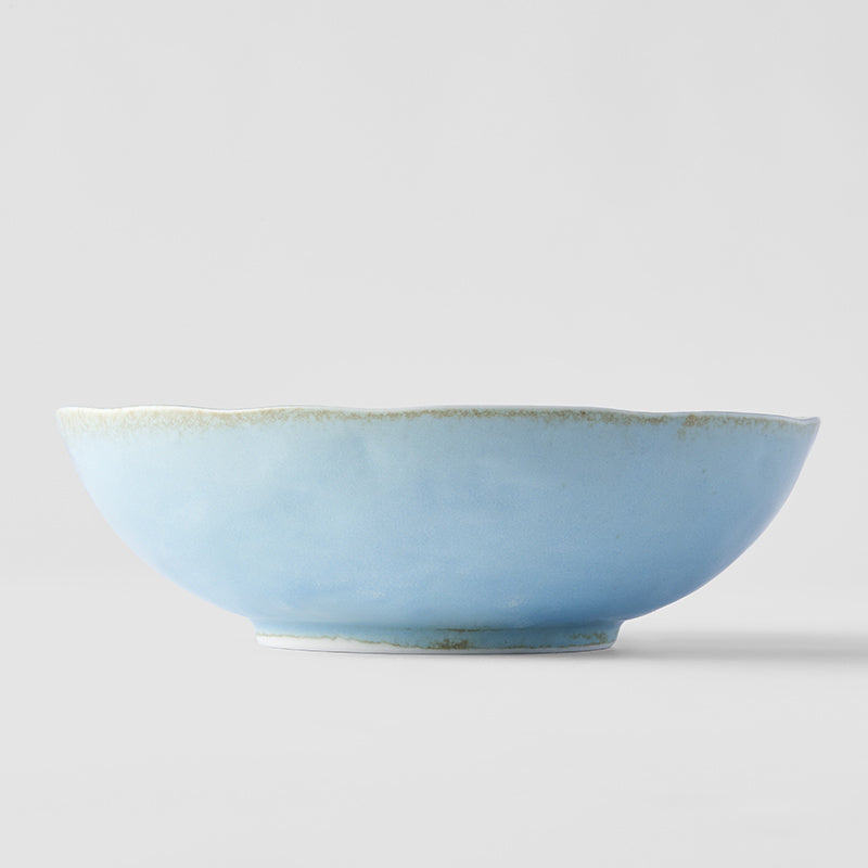 Large Oval Bowl, 20 cm, 600 ml, Soda Blue Glaze