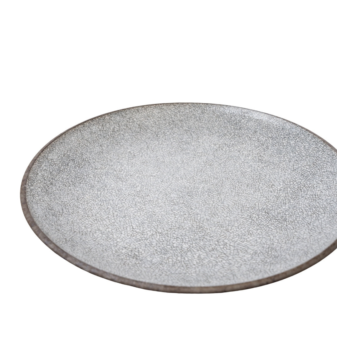 Large Dinner Plate 29 cm / Crazed Grey Glaze