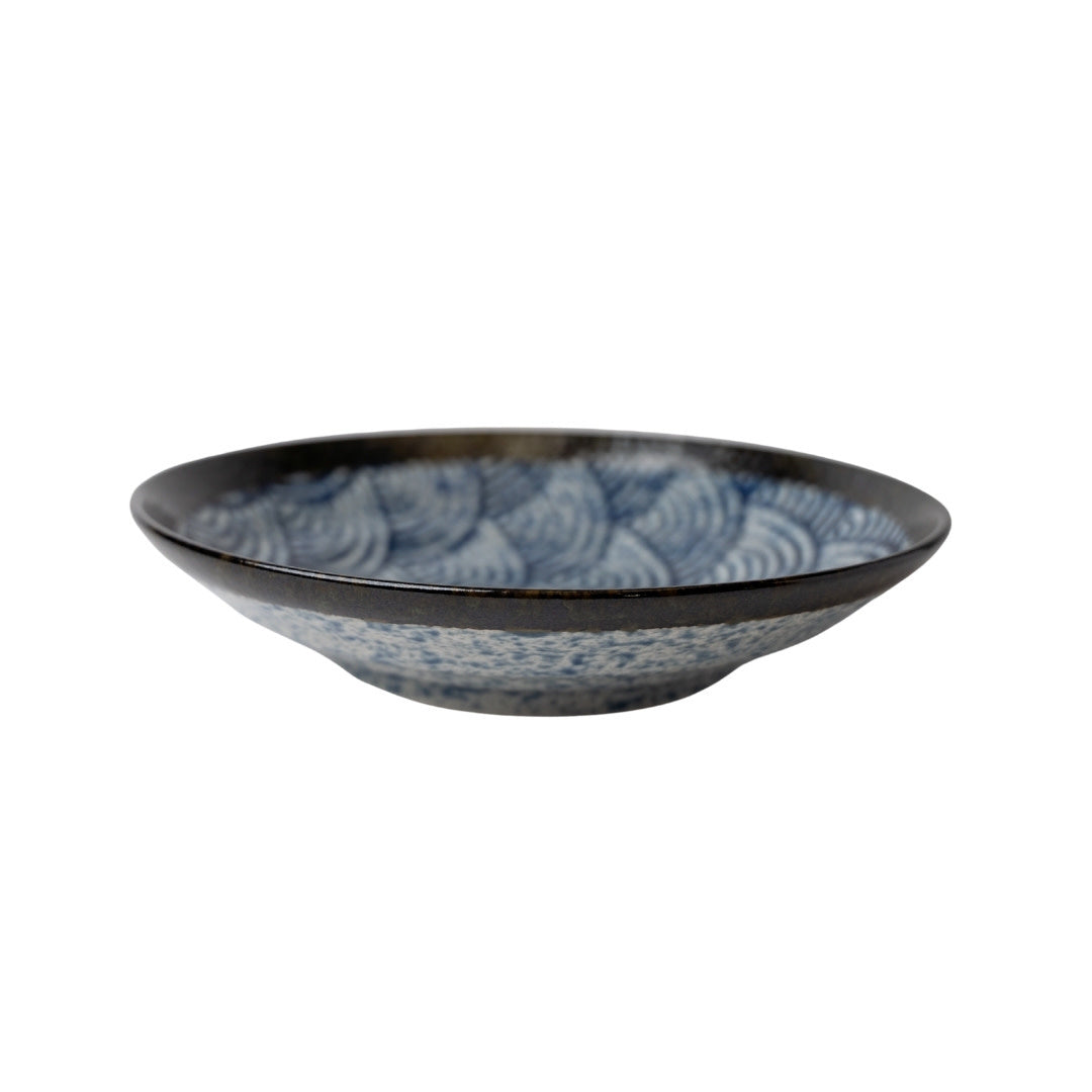 Open Shallow Bowl 500 ml / Seigaha Glaze / 23 cm