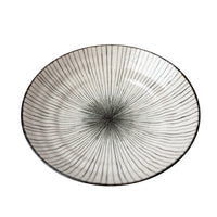 Pasta Bowl Flat 23cm Black Converging Line Glaze