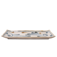 Sashimi Plate 27 cm / Brush Blue Arabesque Design