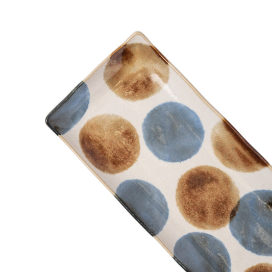 Sashimi Plate 27cm Brush Blue Spot Glaze