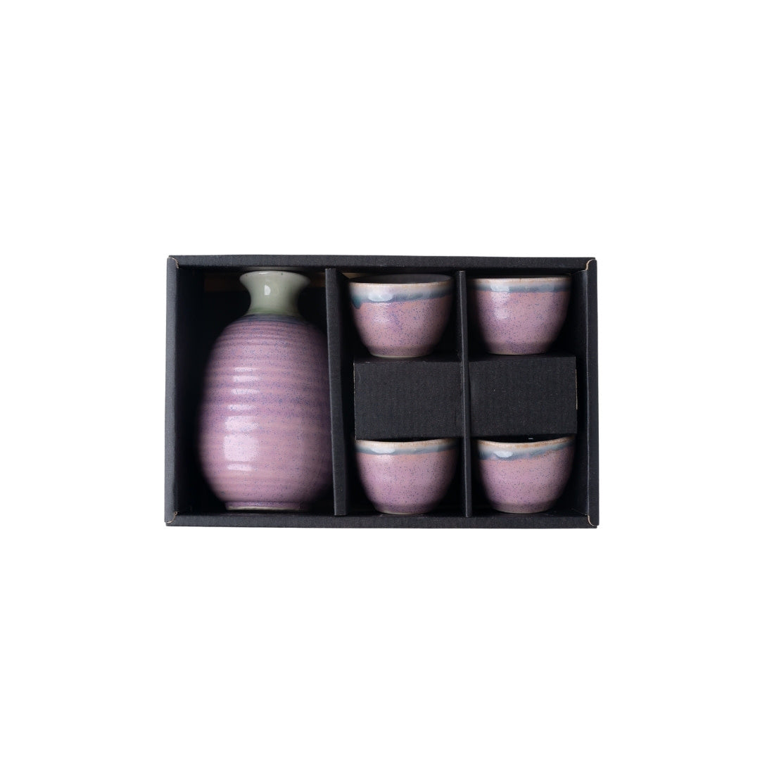 Gift Sake Set for Four 280 ml / Lilac Glaze