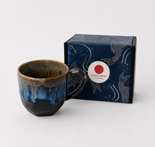 Mug in a Gift Box 260ml Bright Blue Drip Glaze