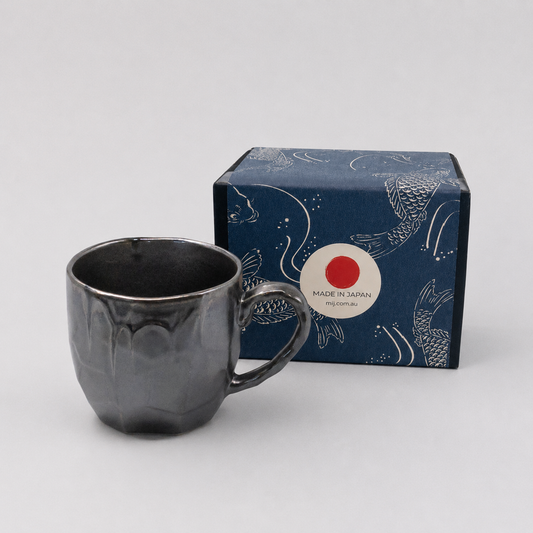 Mug in a Gift Box 260ml Black Drip Glaze