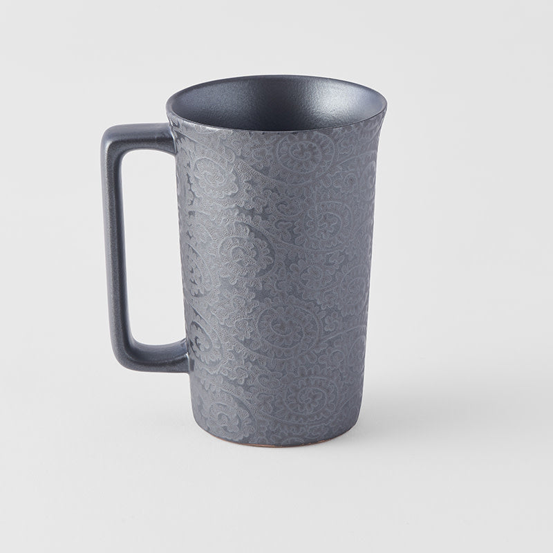 Black Scroll Mug with Handle 350 ml