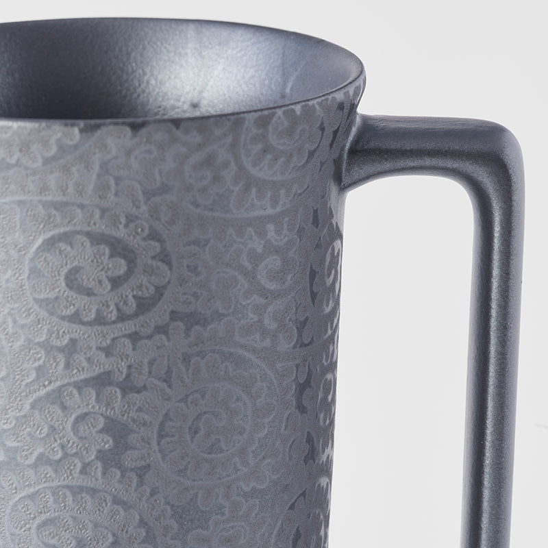 Black Scroll Mug with Handle 350 ml