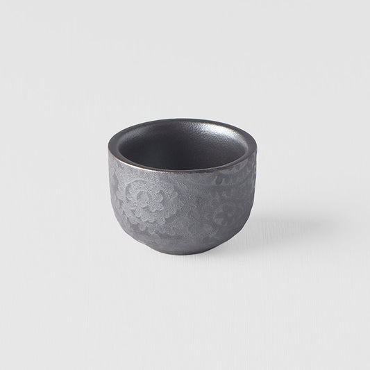 Sake Cup 35ml Black Scroll Glaze - Made In Japan | Japanese Tableware