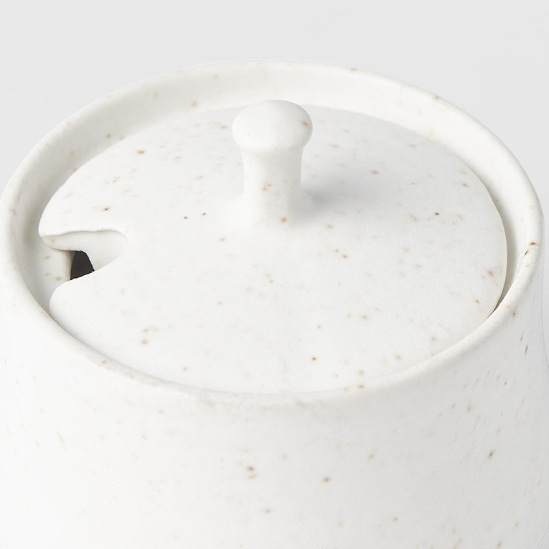 Sugar Pot 6cm White Fleck Glaze