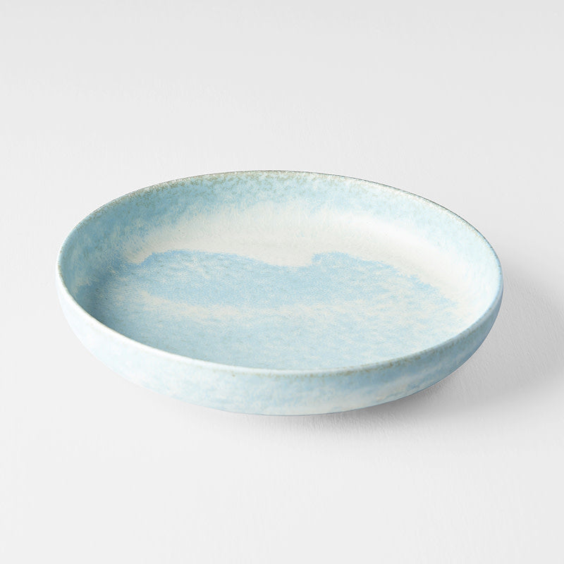 High Rim Plate 20 cm / Soda Blue Glaze