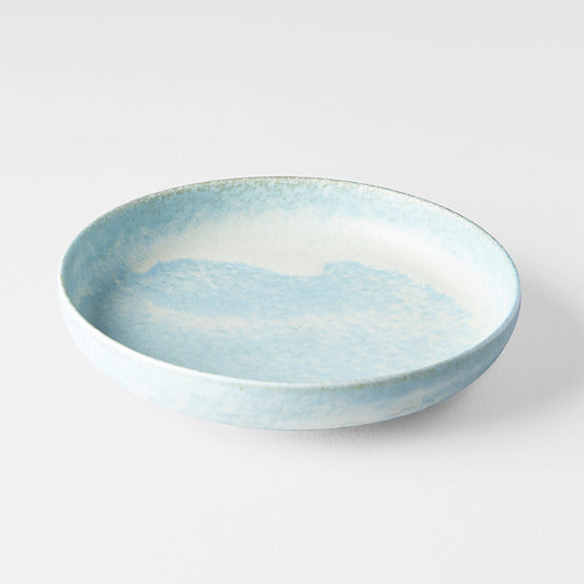 High Rim Plate 20 cm / Soda Blue Glaze