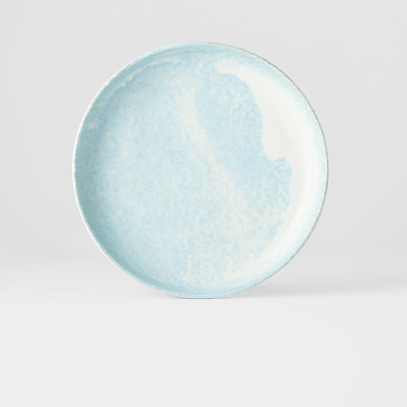 High Rim Plate 20 cm / Soda Blue Glaze