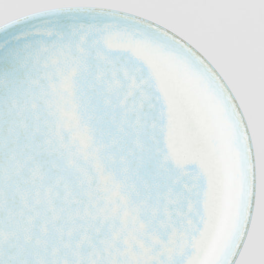 High Rim Plate 20 cm / Soda Blue Glaze