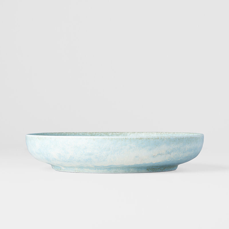 High Rim Plate 20 cm / Soda Blue Glaze