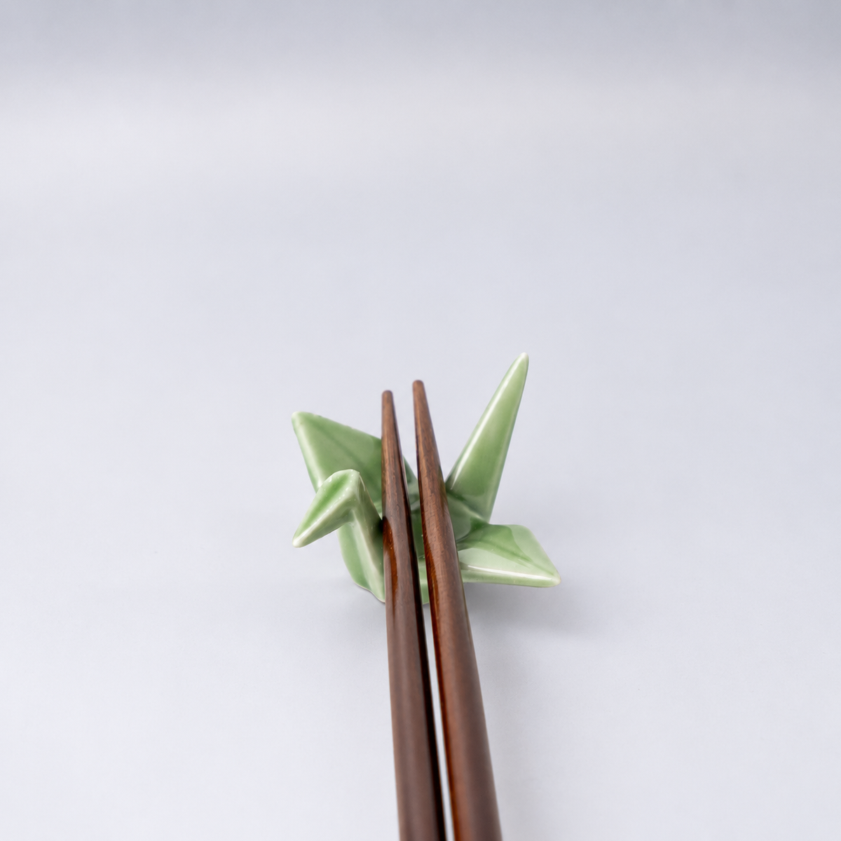 Chopstick Rest Origami Crane Green