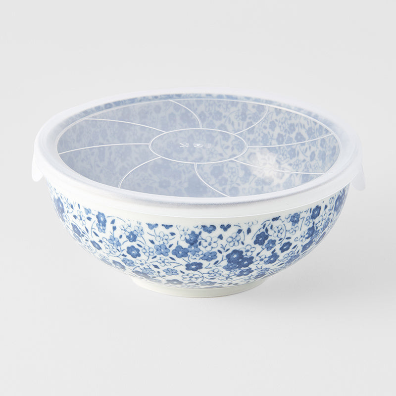 Lidded Bowl 16 cm, 500 ml / Blue Daisy Glaze