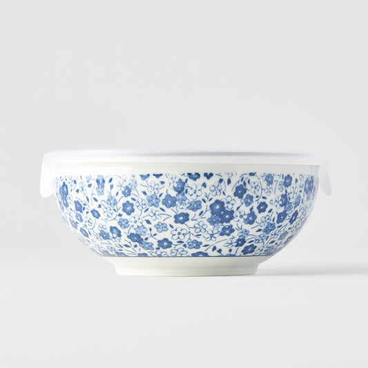 Lidded Bowl 16 cm, 500 ml / Blue Daisy Glaze