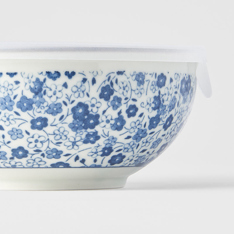 Lidded Bowl 16 cm, 500 ml / Blue Daisy Glaze