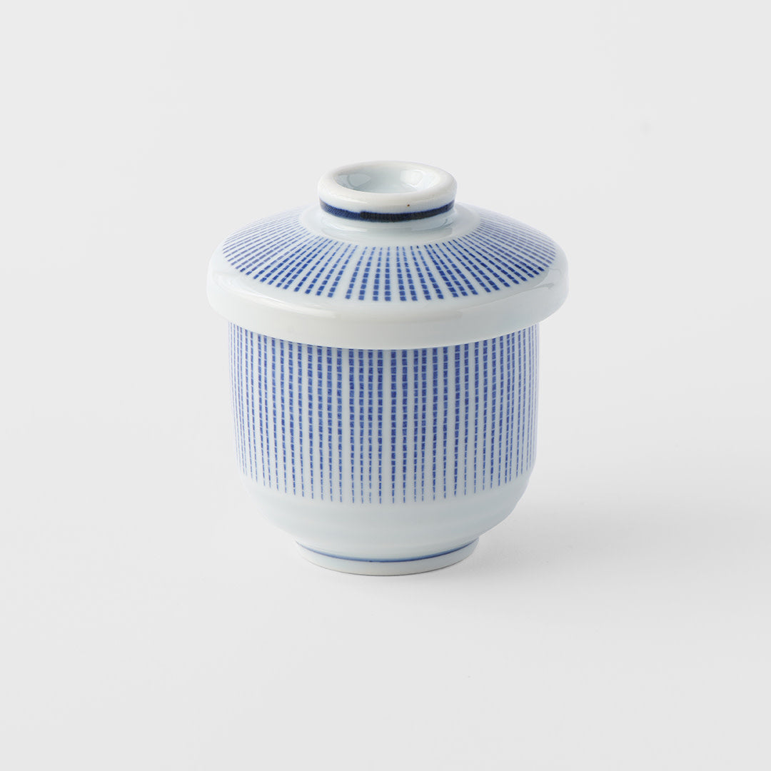 Chawan Mushi Cup 150 ml / Blue Stripe Design / 8.5 cm