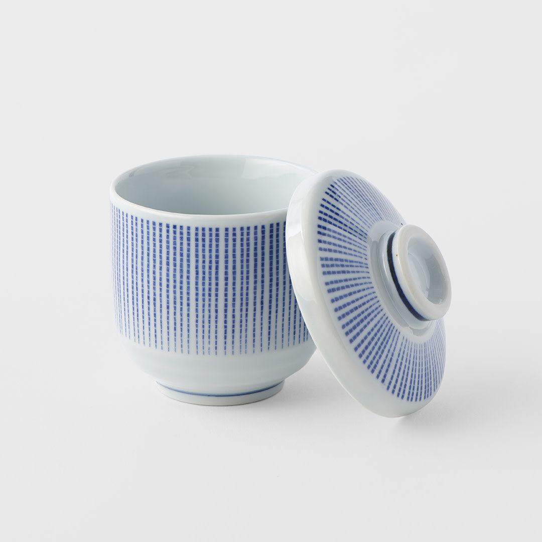 Chawan Mushi Cup 150 ml / Blue Stripe Design / 8.5 cm