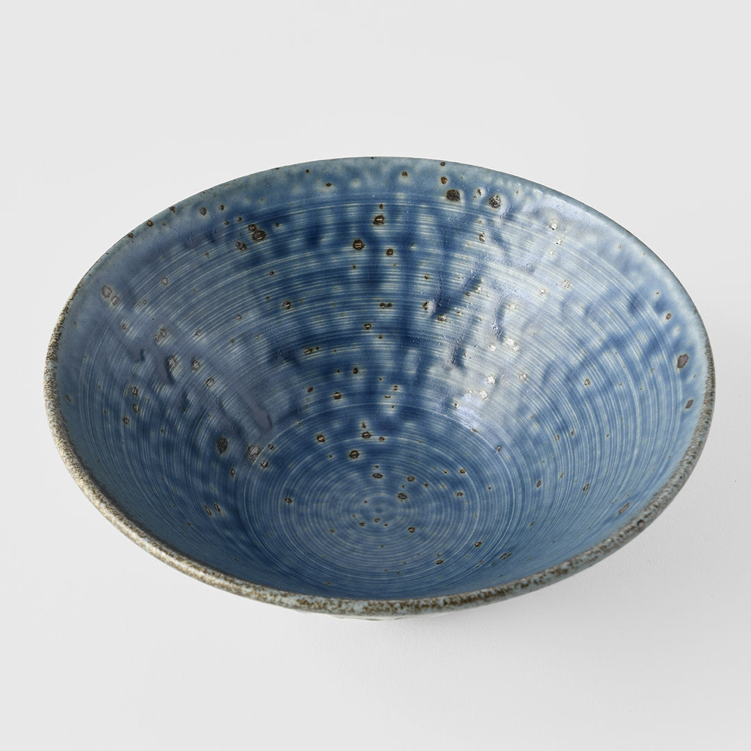 Bowl Fluted 18.5cm Craft Blue Converging Glaze