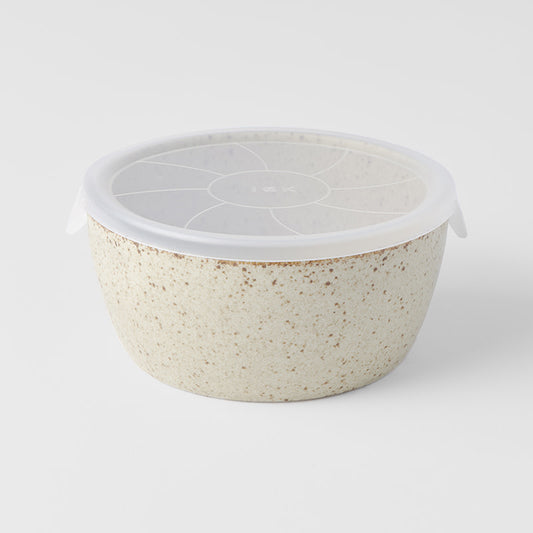 Bowl with Lid 13cm Sand Fade Glaze