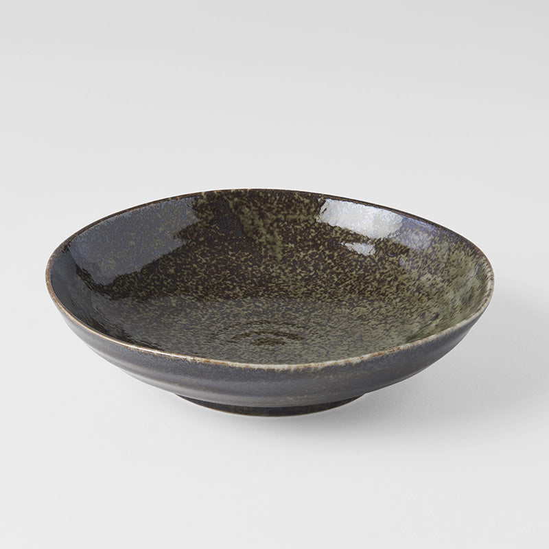 Organic Shallow Bowl 21 cm, 600 ml / Sage Green Glaze