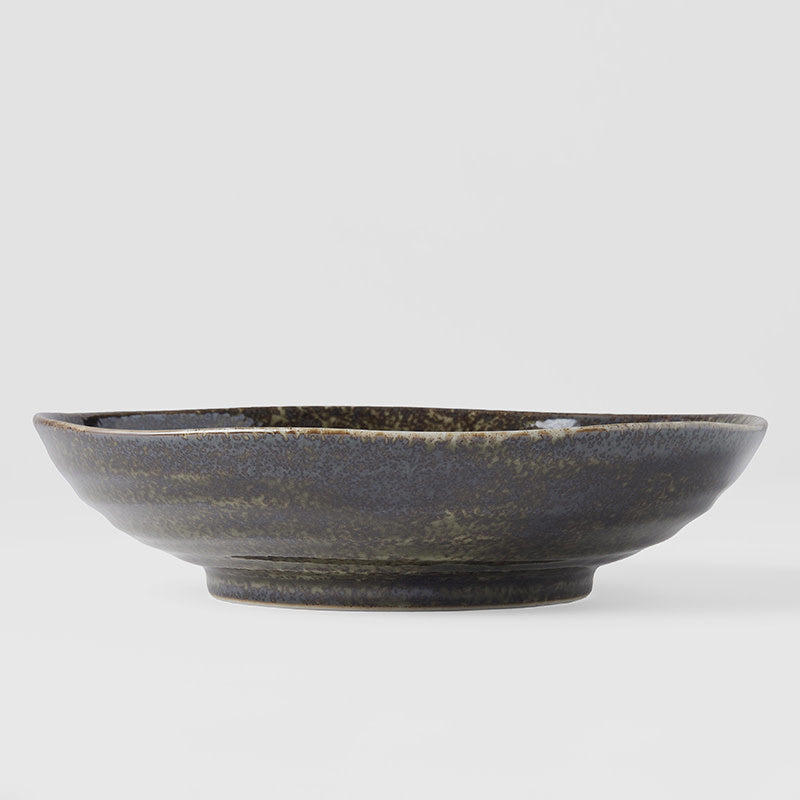 Organic Shallow Bowl 21 cm, 600 ml / Sage Green Glaze