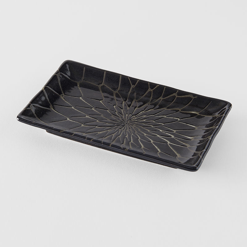 Sushi Plate 22 cm / Charcoal Net Design