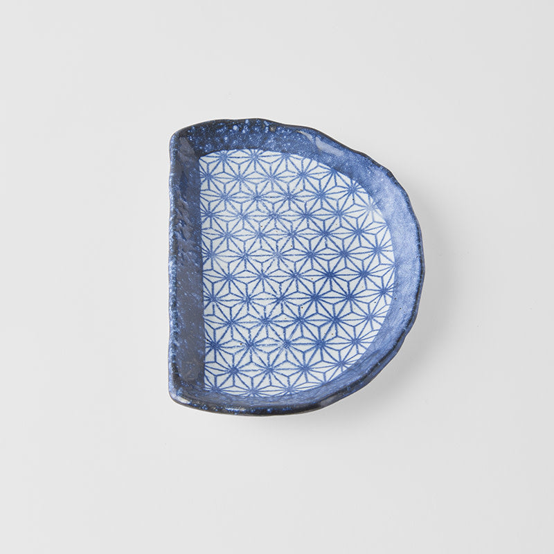 Tempura Plate 21 cm /  Indigo Blue Starburst Design