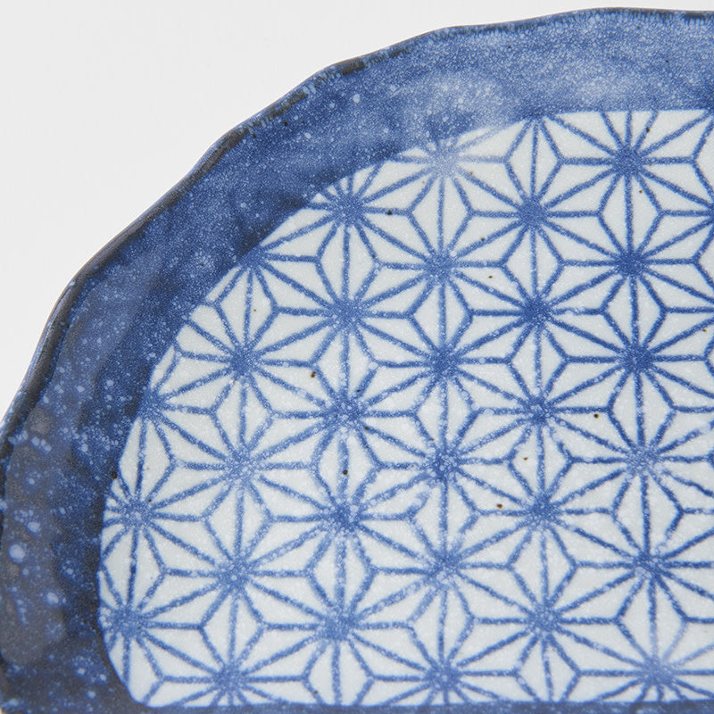 Tempura Plate 21 cm /  Indigo Blue Starburst Design