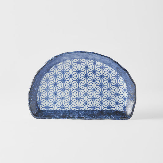 Tempura Plate 21 cm /  Indigo Blue Starburst Design