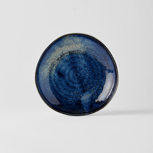 Tapas Plate Organic Shape 16.5cm Indigo Blue Glaze