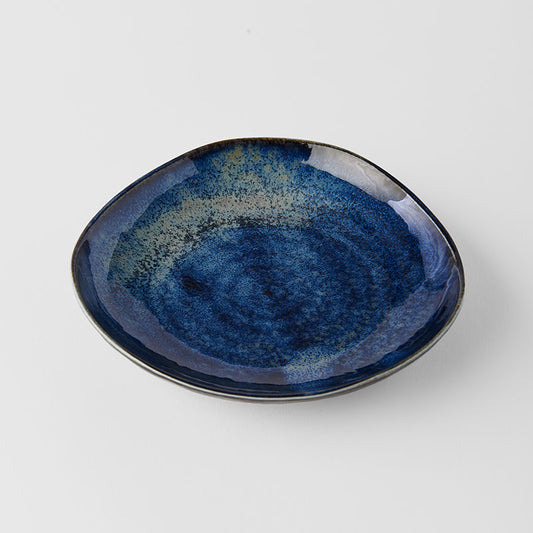 Tapas Plate Organic Shape 16.5cm Indigo Blue Glaze