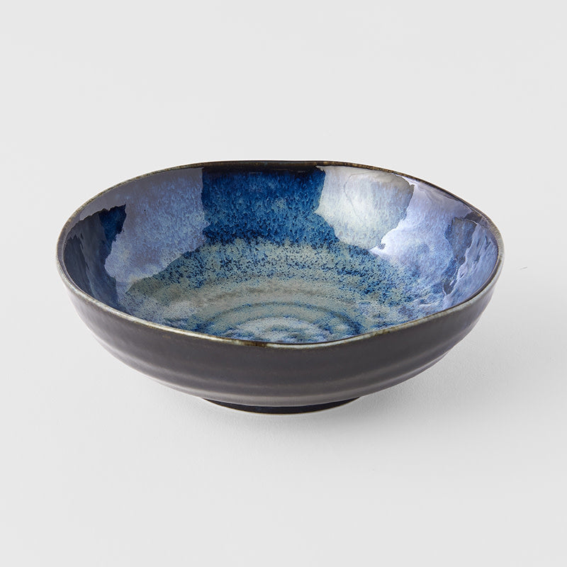 Small Organic Bowl 15 cm, 250 ml / Indigo Blue Glaze