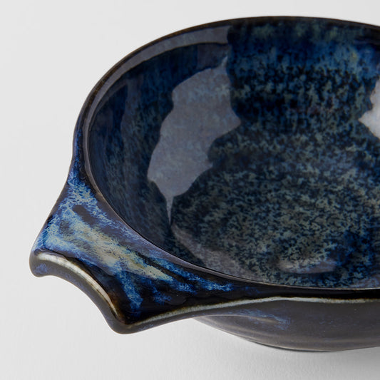 Small Bowl With Handle 15 cm, 125 ml / Indigo Blue Glaze