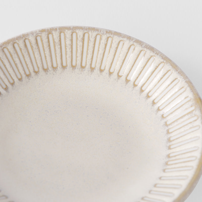 Sauce Dish 9cm Ridged Alabaster Glaze