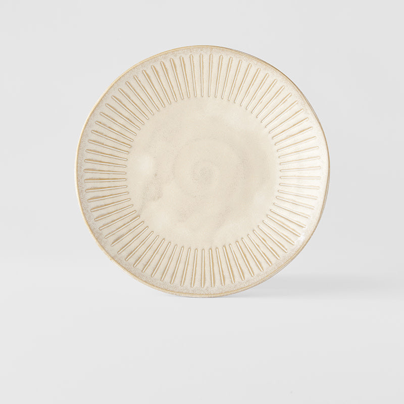 Ridged Alabaster Dinner Plate 25 cm