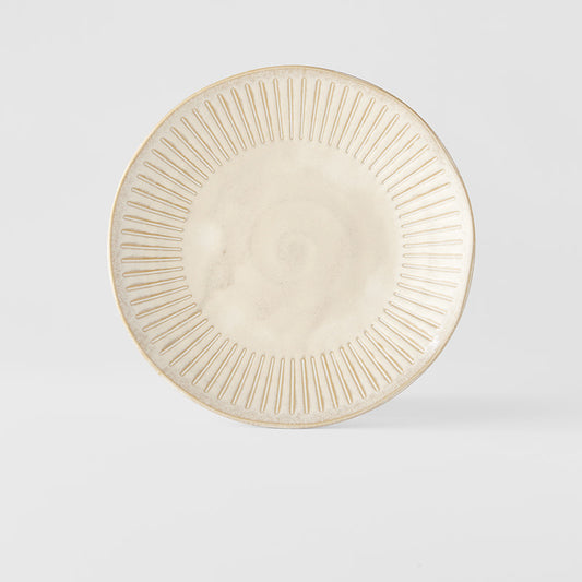 Plate 25cm Ridged Alabaster Glaze