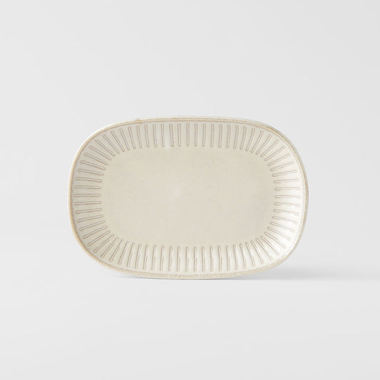 Plate Oval 18.7cm Alabaster Glaze