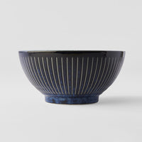 Udon Noodle Bowl 18.8 cm, 900 ml / Ridged Indigo Blue Glaze