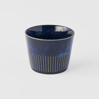 Soba Cup 170ml Ridged Indigo Blue Glaze