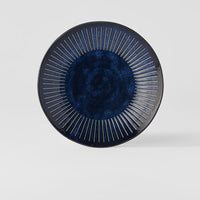 Dinner Plate 23cm Ridged Indigo Blue Glaze