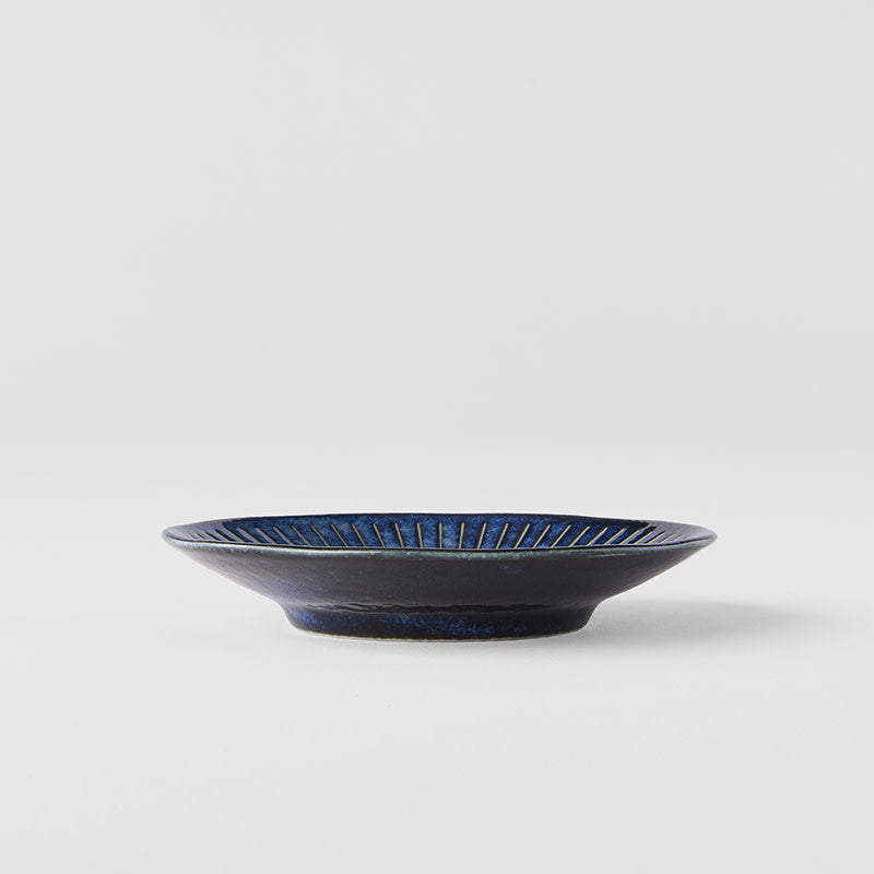 Ridged Indigo Saucer 12 cm