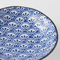 Pasta Bowl 20.5cm Indigo Ikat Petal Crest Design