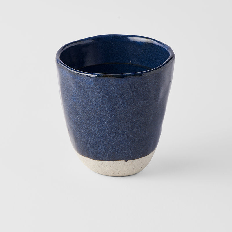 Lopsided Tea-mug Large 9.3 cm, 275 ml / Aizome Navy Blue Glaze