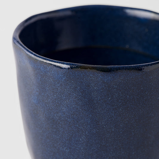 Lopsided Tea-mug Large 9.3 cm, 275 ml / Aizome Navy Blue Glaze