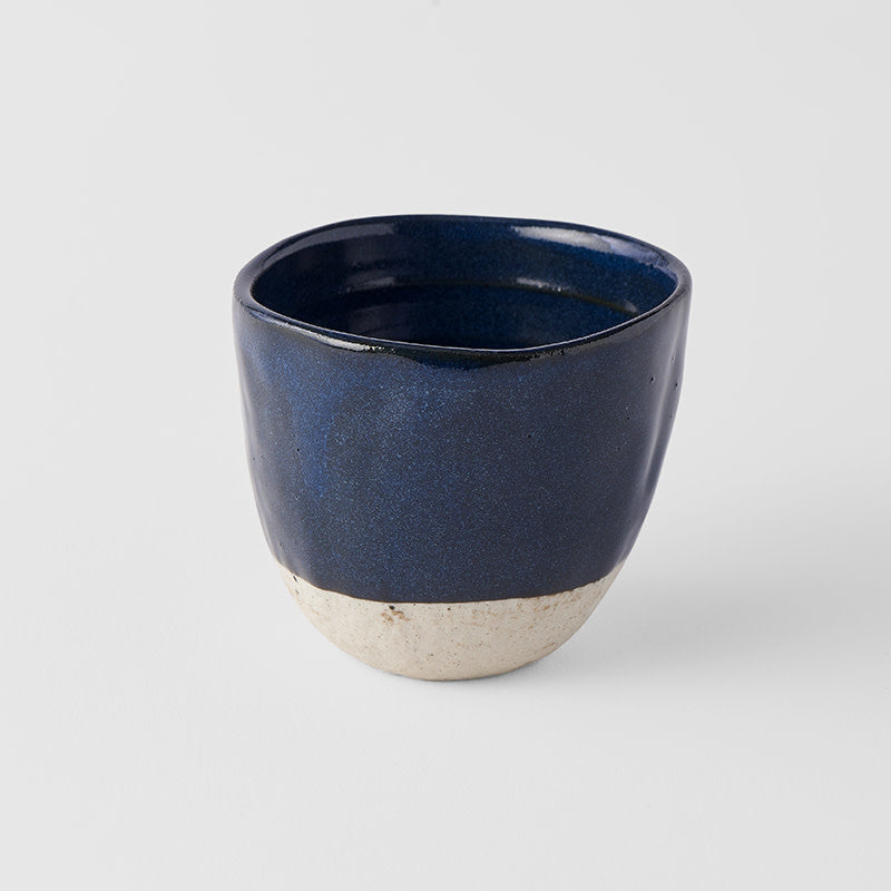 Lopsided Tea-mug 8.4 cm, 150 ml  / Aizome Navy Blue Glaze